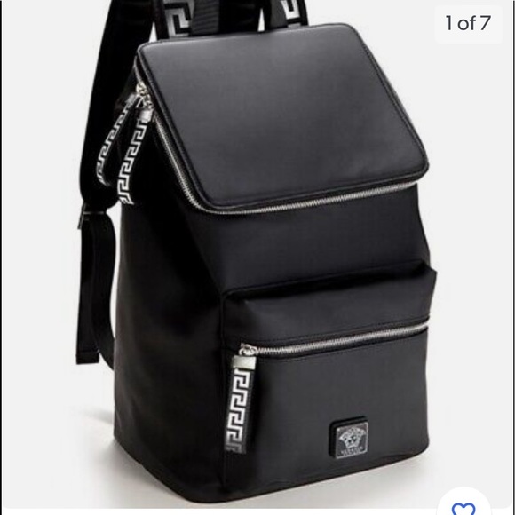 Versace Handbags - Authentic Versace Backpack (Black/Silver) NIB